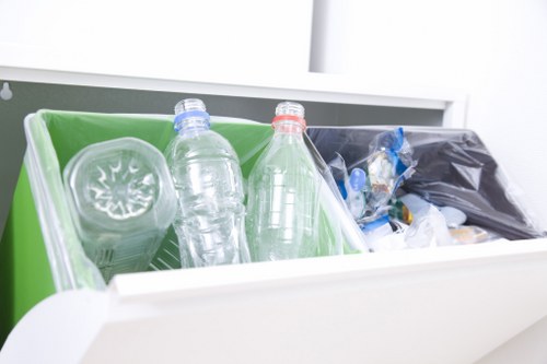 Residents segregating recyclables in Rotherhithe