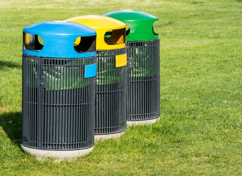 Business professionals discussing waste removal solutions